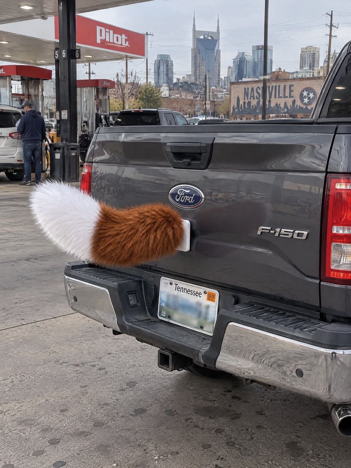 Brown & White | Close-up of Wagride fur and rear-panel mounting clip