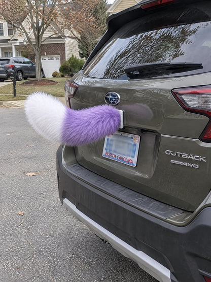 Purple & White | Close-up of Wagride fur and rear-panel mounting clip
