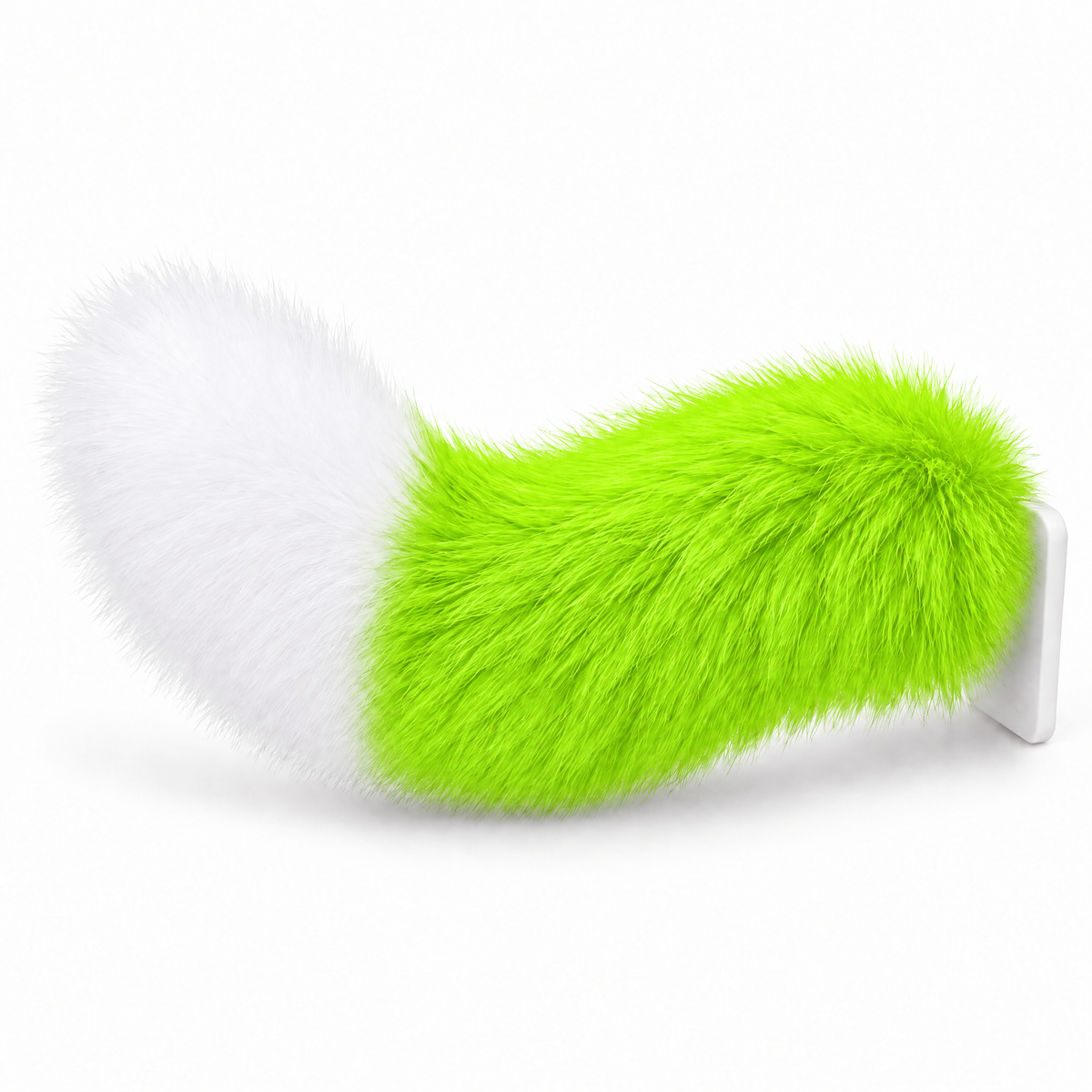 Neon Green & White | Wagride tail on white background
